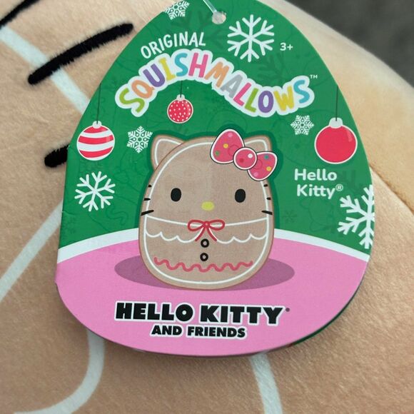 Squishmallows Sanrio Hello Kitty Christmas Gingerbread 10" Plush New w/Tag #R - Picture 3 of 5